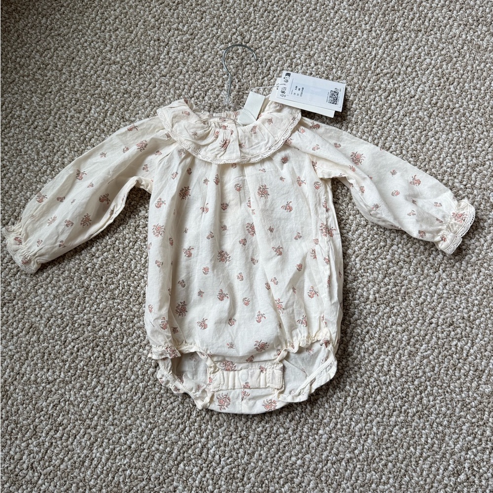 H&M Cream One-Piece with Pink Floral Print